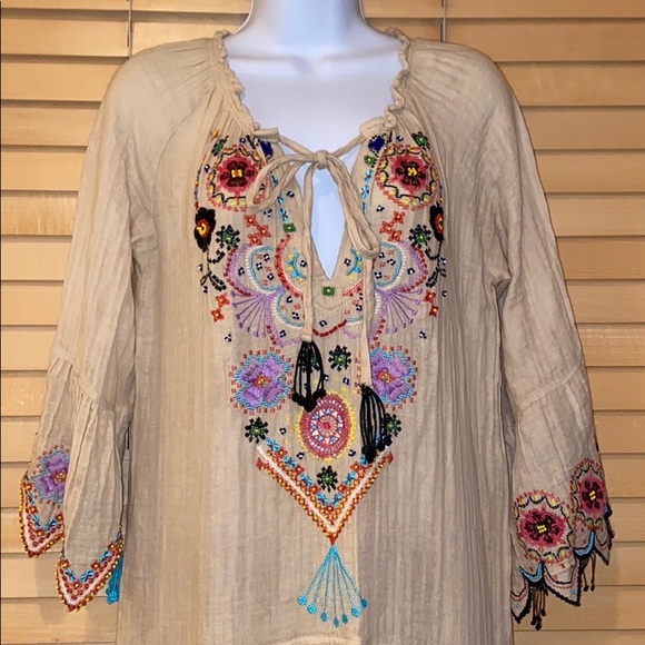 Anjuna Glenda Beaded/Fringe Boho Dress - Picture 3 of 9